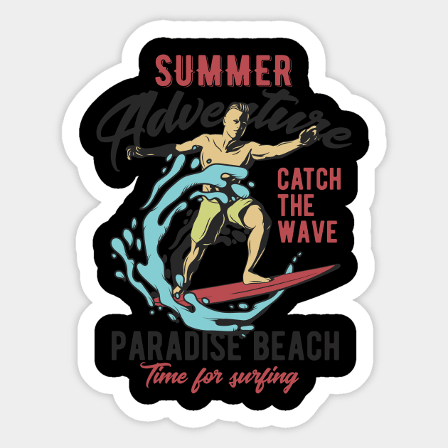 Time For Surfing Paradise Beach Sticker by BrillianD